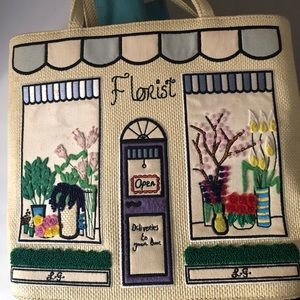 LuLu Guinness Vintage “Florist” Raffia Handbag